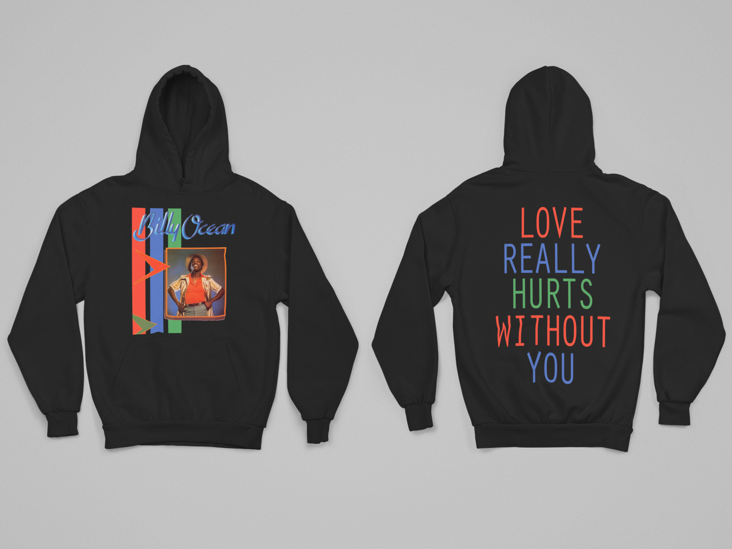 'BILLY OCEAN' - EXPLODED HOODIE FRONT AND BACK PRINT