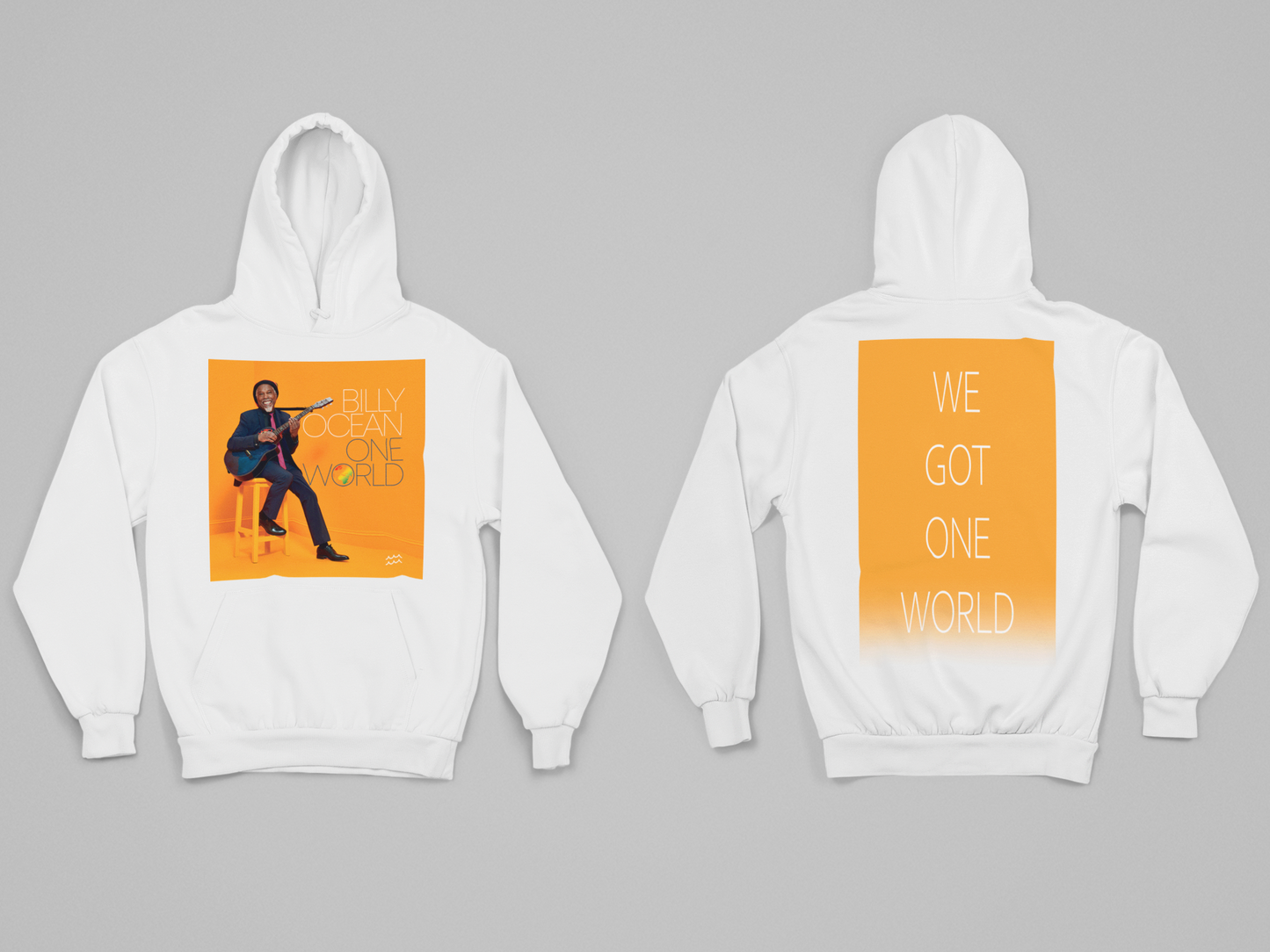 'ONE WORLD' - SIMPLE HOODIE FRONT AND BACK PRINT