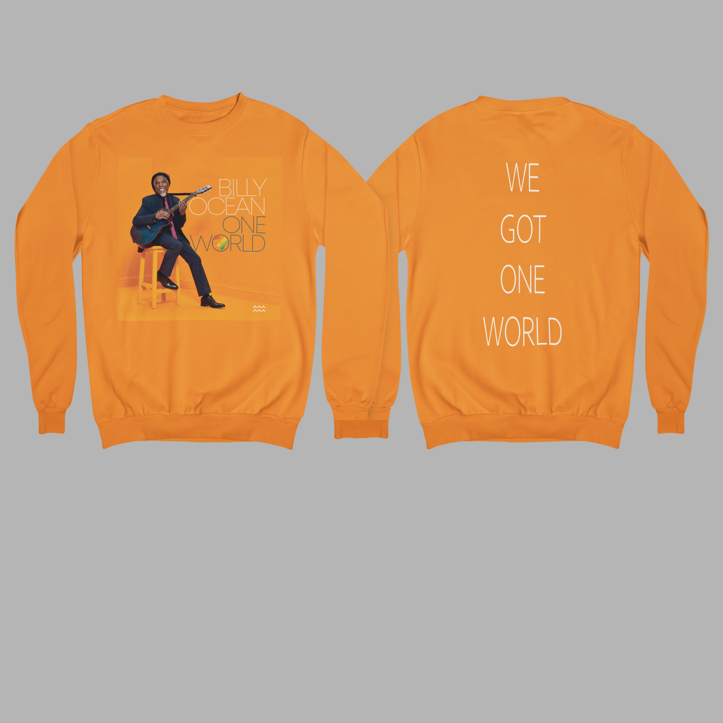 'ONE WORLD' - SIMPLE SWEATSHIRT FRONT AND BACK PRINT