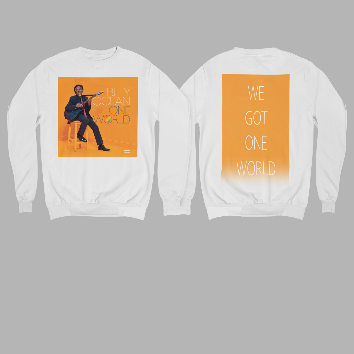 'ONE WORLD' - SIMPLE SWEATSHIRT FRONT AND BACK PRINT