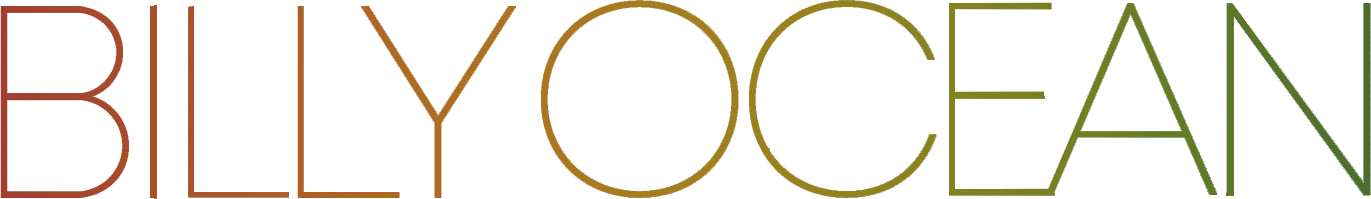 Billy Ocean Logo Red, Gold & Green gradient,