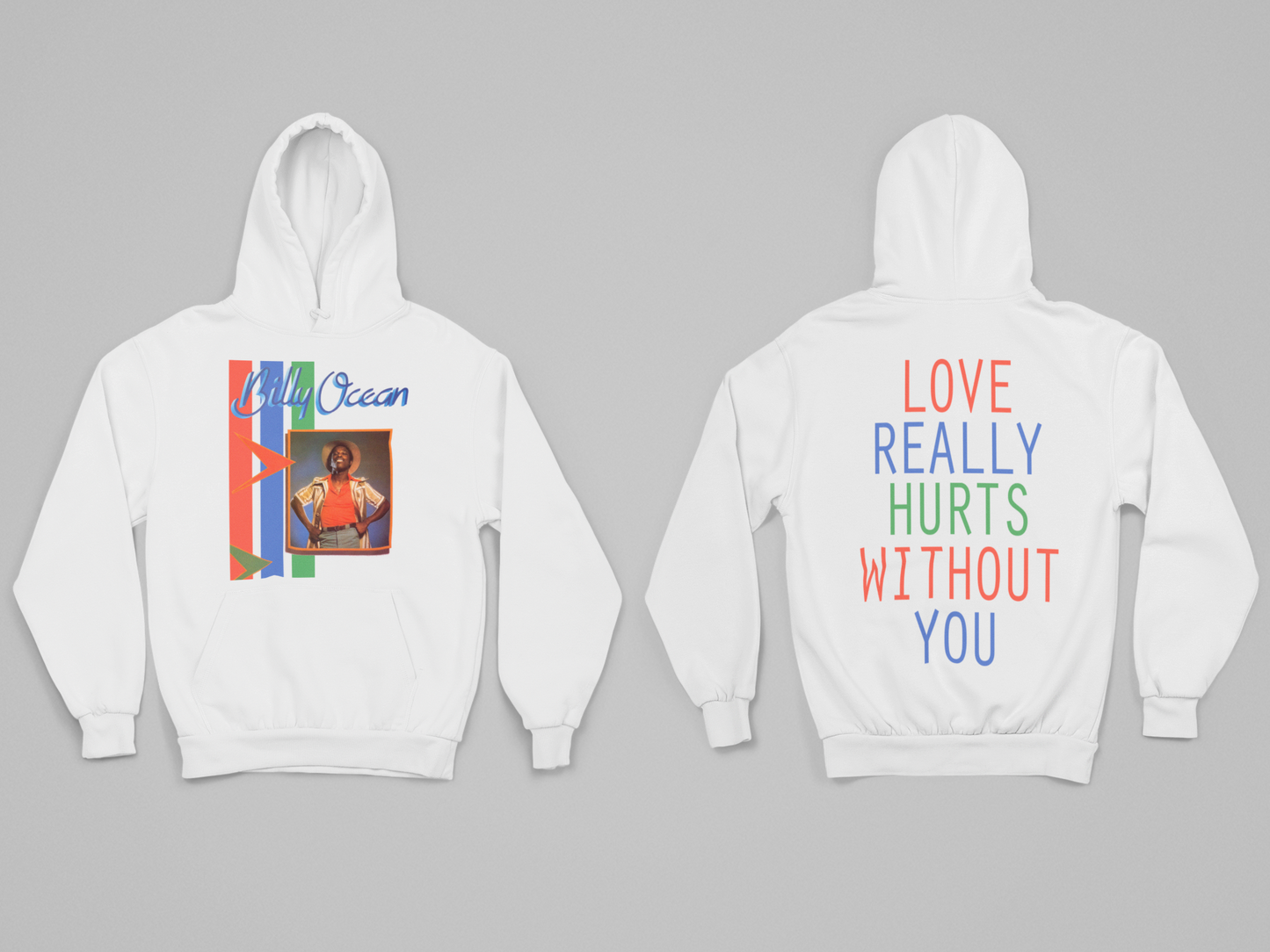 'BILLY OCEAN' - EXPLODED HOODIE FRONT AND BACK PRINT