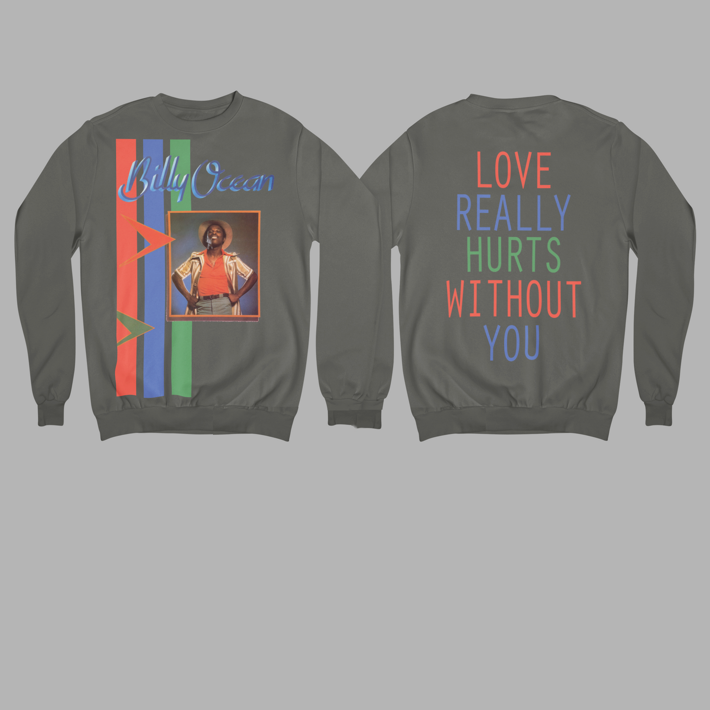 'BILLY OCEAN' - EXPLODED SWEATSHIRT FRONT AND BACK PRINT