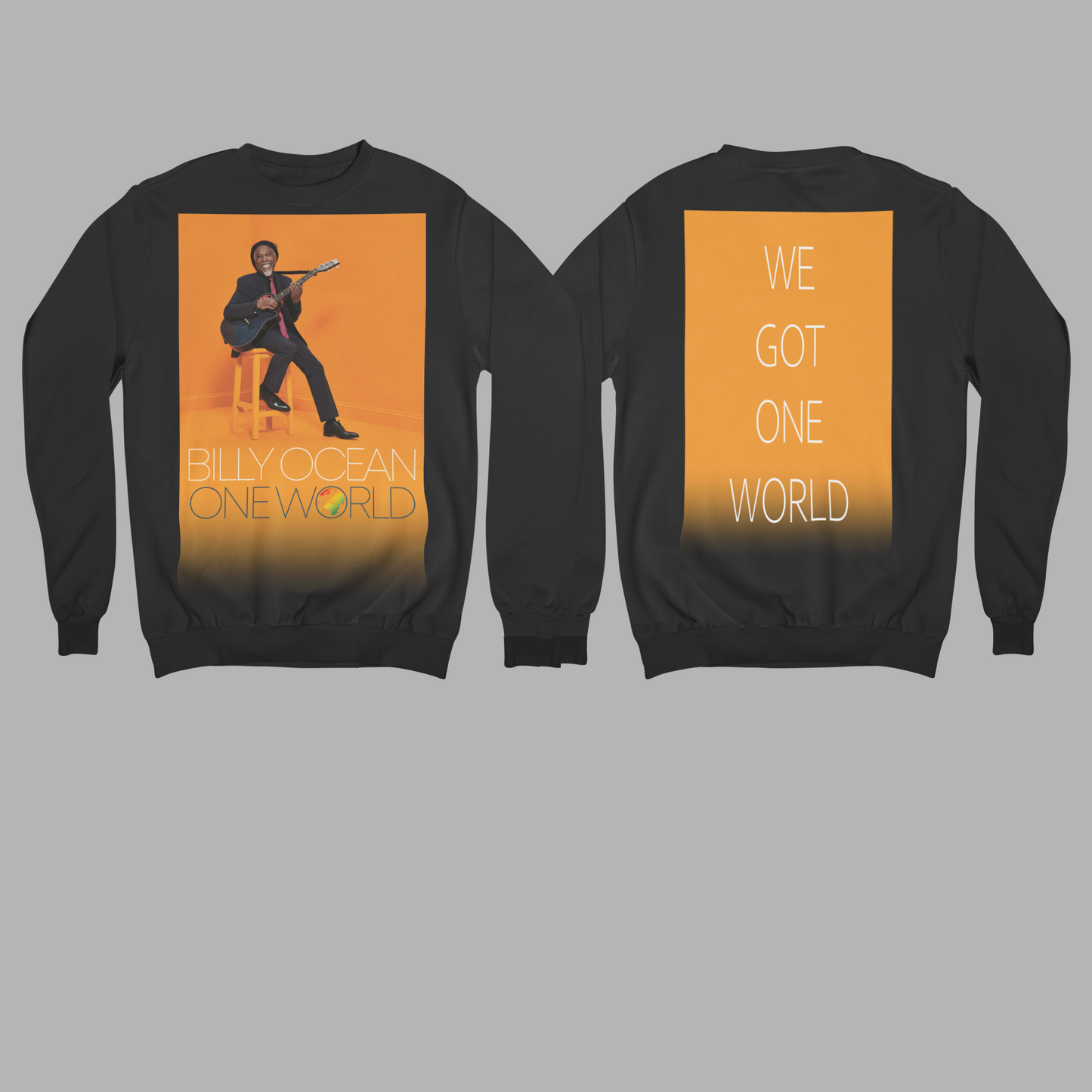 'ONE WORLD' - EXPLODED SWEATSHIRT FRONT AND BACK PRINT