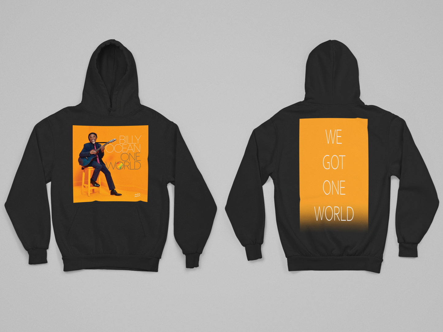 'ONE WORLD' - SIMPLE HOODIE FRONT AND BACK PRINT