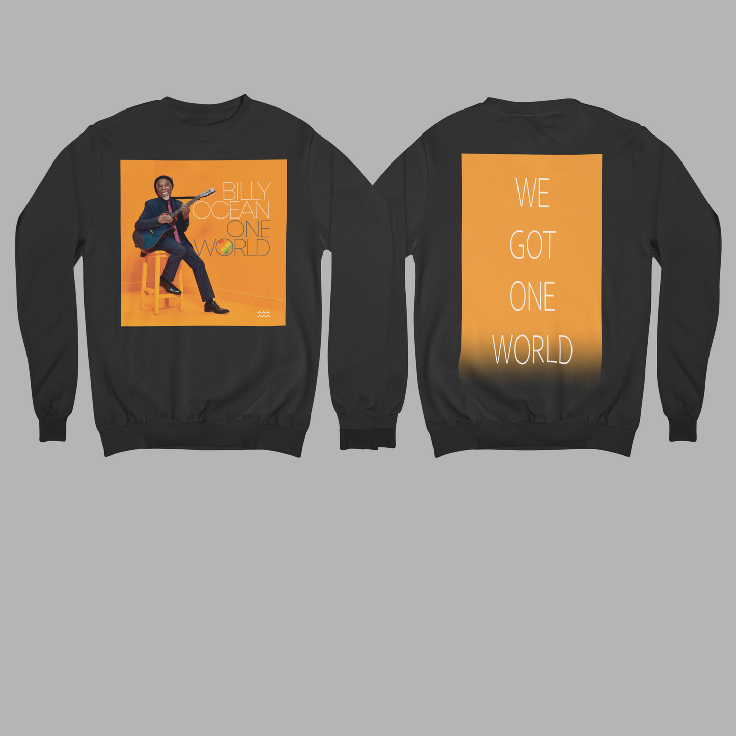 'ONE WORLD' - SIMPLE SWEATSHIRT FRONT AND BACK PRINT